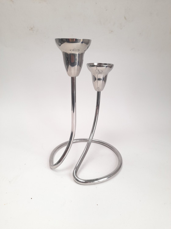Image 1 of Two-arm candlestick by Georg Jensen, Denmark
