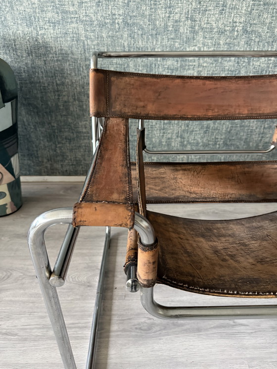 Image 1 of Vintage Marcel Breuer, sedia Wassily, patinata, Italia - anni '60