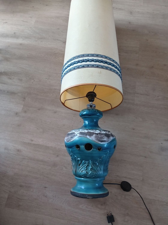 Lampe de sol vintage style vallauris – Lampadaires, Céramique, Textile (photo 10 of 10)