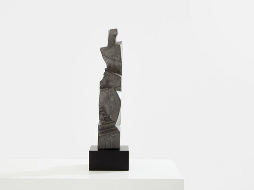 Sébastien Touret Sculpture Totem Brutaliste en Pierre Circa 2010