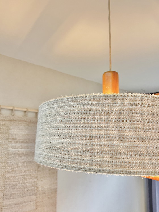 Image 1 of Hermosa lámpara colgante de teca ajustable de diseño escandinavo