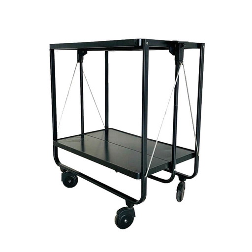 Louis Lepoix FRZ black foldable food trolley, Germany, 60s