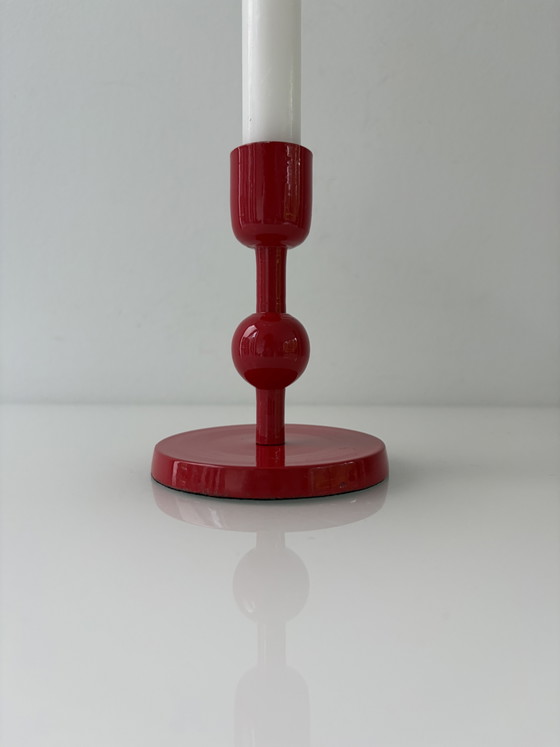 Portacandele in Metallo Rosso Fuoco – Design Moderno – rvs (photo 5 of 10)