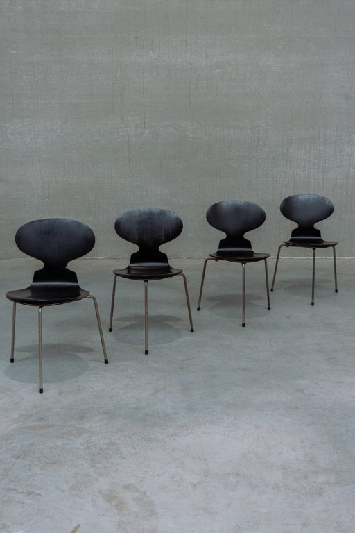 set of 4x first editions Ant chairs Arne Jacobsen for Fritz Hansen