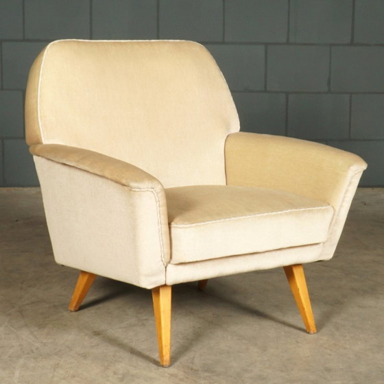 Image 1 of Poltrone vintage in velluto beige, anni '60