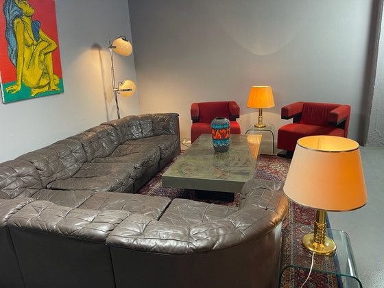 Complete Vintage Design Living Room, Exclusive Interior Setting, de Sede, Modular sofas, Leather, Brown (photo 15 of 15)