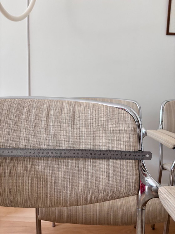 Set di 4 sedie vintage in cromo beige – Sedie da pranzo, Tessile (photo 11 of 11)