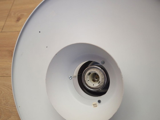 Dänische Pendelleuchte mit geschichtetem Metallschirm, skandinavisches Design der 1970er Jahre – Kronleuchter (photo 7 of 11)