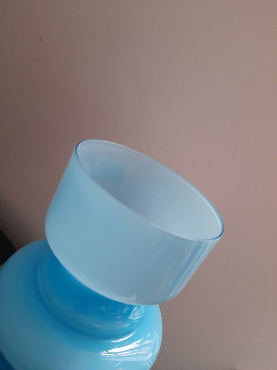 Image 1 of Blue opaline vase Gunnar Ander for Lindshammar