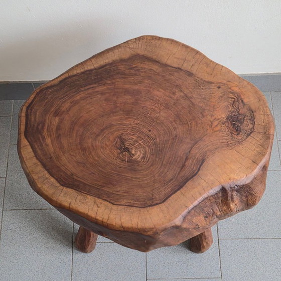 Image 1 of Brutalist side table, 1970s, oak, DLG Jean Touret, Marolles