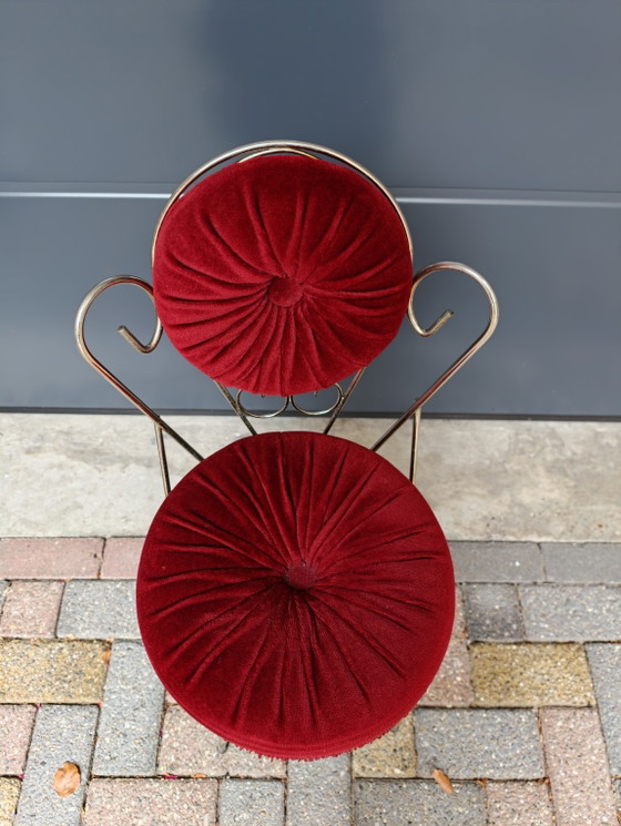 Hollywood Regency Boudoir Stoel - Jaren '50 – Eetkamerstoelen, Textile (photo 4 of 7)