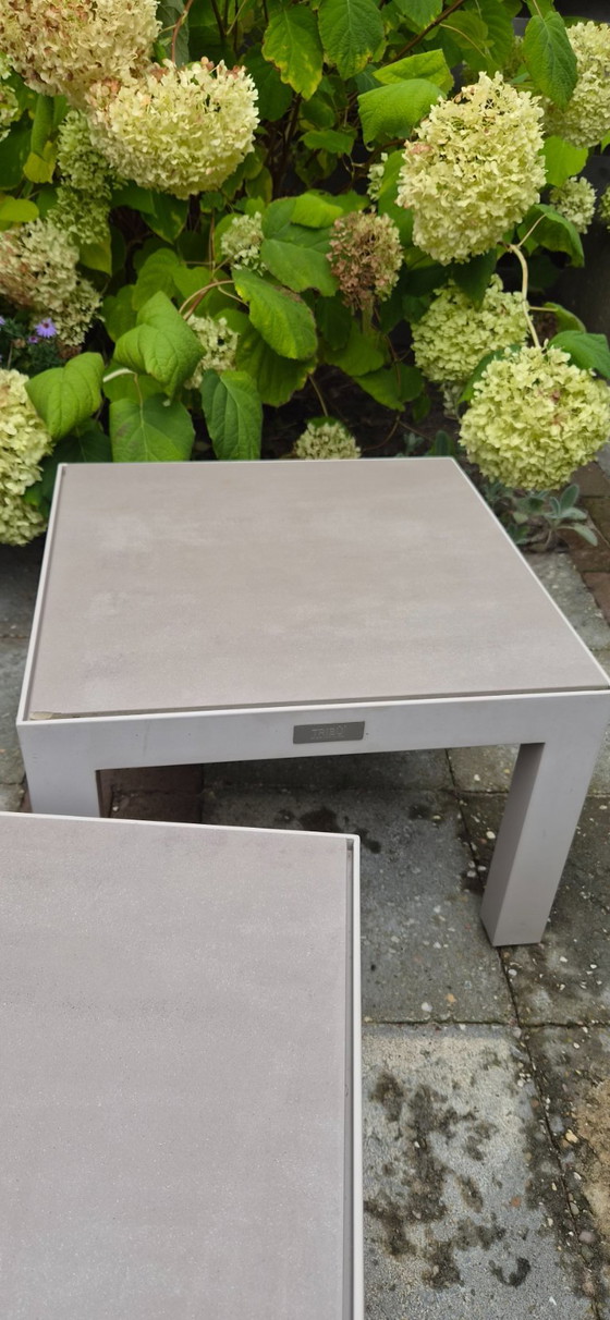 Original Tribù Versus design garden table, ceramic and aluminum, 171 × 99 cm, Metal, Taupe (photo 5 of 5)