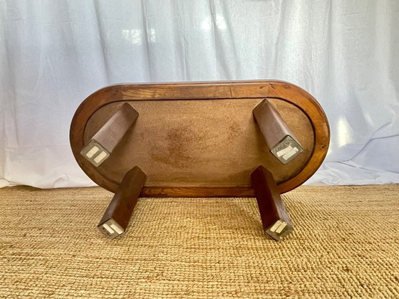 Image 1 of Herbarium coffee table in ceramic and solid wood, signed