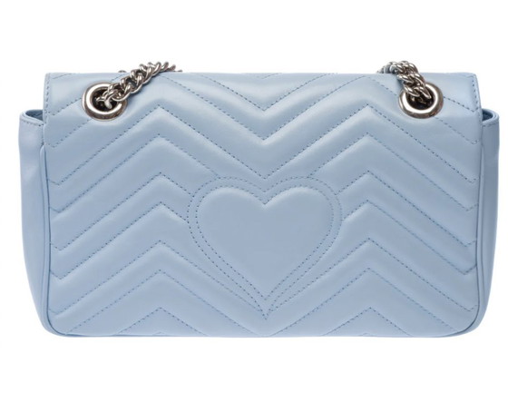 Image 1 of Sac Gucci Marmont En Cuir Bleu-103342