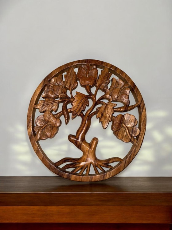 Arbre de Vie en bois fait main – Décoration murale ronde – 30 cm – Objets déco, Wood (photo 5 of 5)