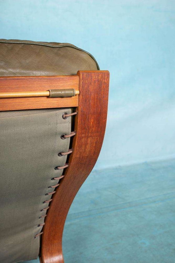 Image 1 of Midcentury leather armchair 60s space age lounge chair