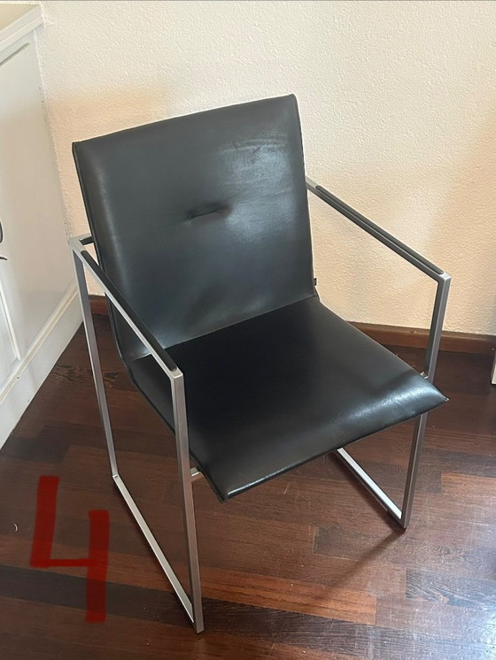 6x sedie design Arco Frame pelle nera 50x40x83 cm – Sedie da pranzo (photo 5 of 7)
