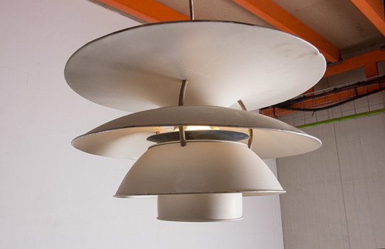 Image 1 of Danish suspension lamp in brushed metal, Model PH 6 ½ -6V Called "Charlottenborg" by Poul Henningsen for Louis Poulsen