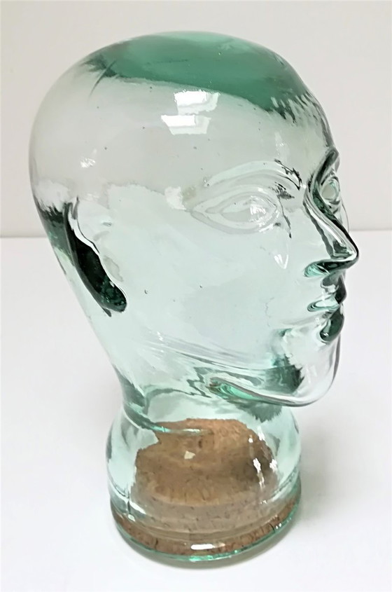 Image 1 of Glazen pot met een menselijke figuur, jaren 80