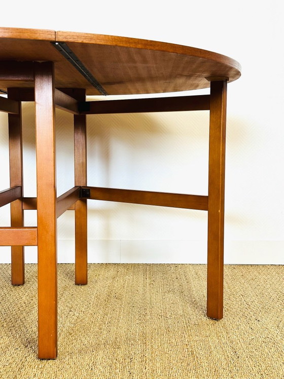 Image 1 of Tavolo da pranzo rotondo pieghevole in teak scandinavo, 1960
