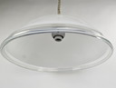 Italian pendant lamp in frosted glass with a transparent edge