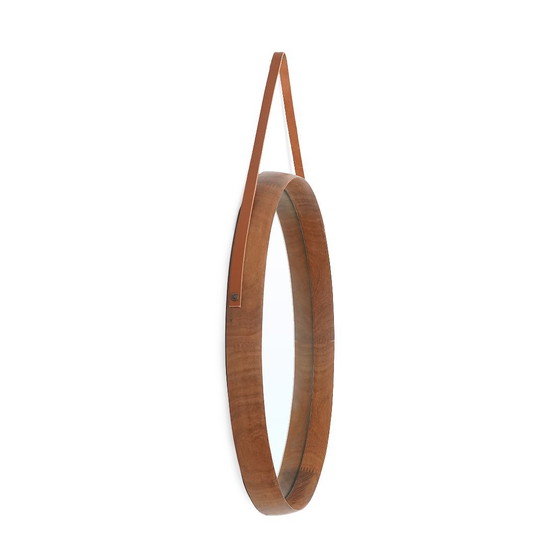 Image 1 of Round mirror with teak frame, 1960s