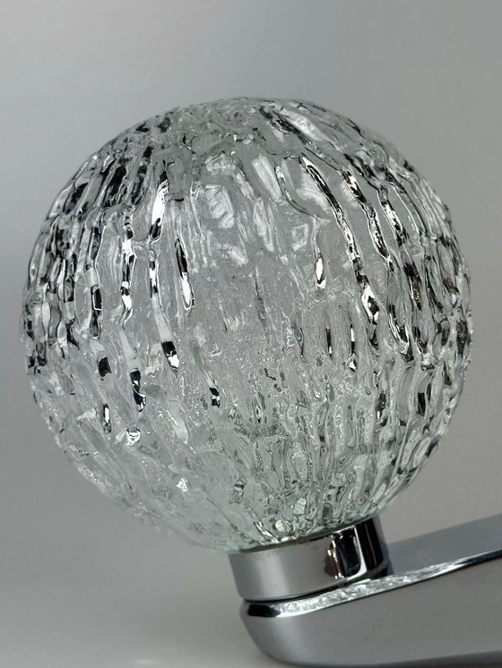 Image 1 of Lampe murale des années 60 70 Lampe boule métal chrome & verre Space Age Design