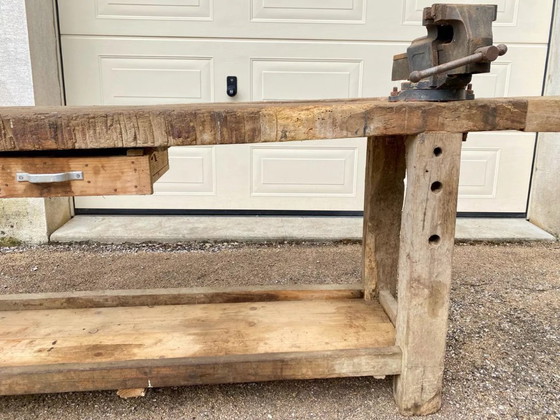 Image 1 of Etabli De Menuisier Français Ancien En Hêtre Massif – Début XXe