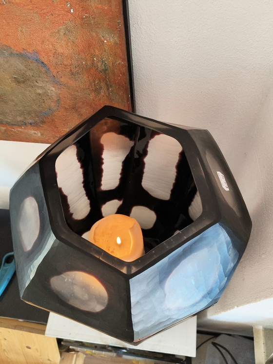 Image 1 of Bellissimo vaso/lampada a vento autunnale tagliato a mano della serie Octa