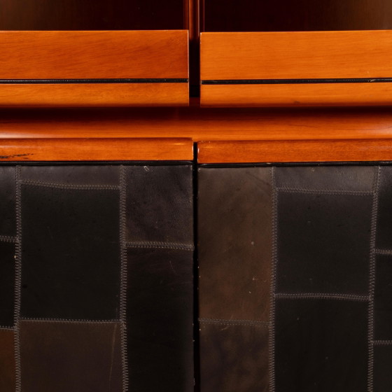 Tito Agnoli 1970 Italienischer Pekari Schwarzer Leder Schrank für Caleido – Schränke, Italian Design (photo 12 of 27)