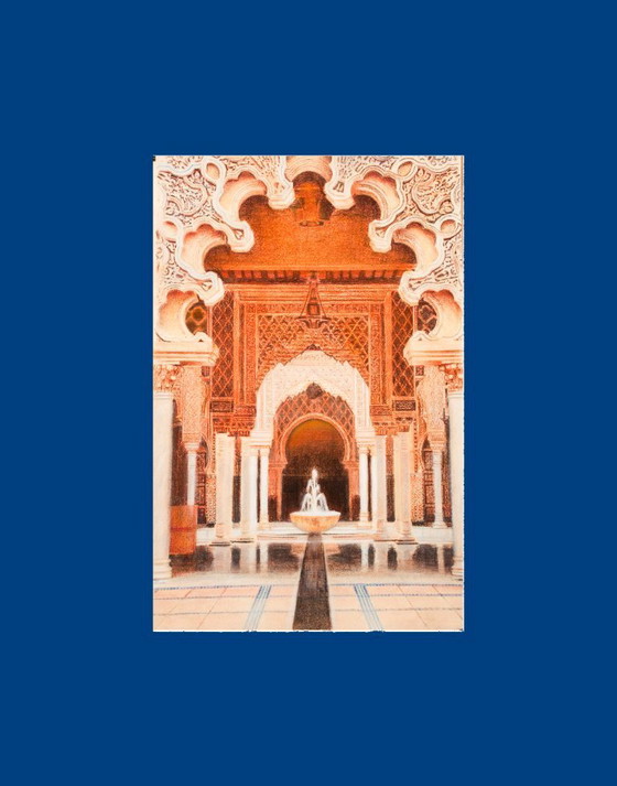 Image 1 of Drawing of a mosque in Malaysia. Mosque drawing. Mosque painting. Mozarabic art. Oriental architecture. Malaysian mosque.