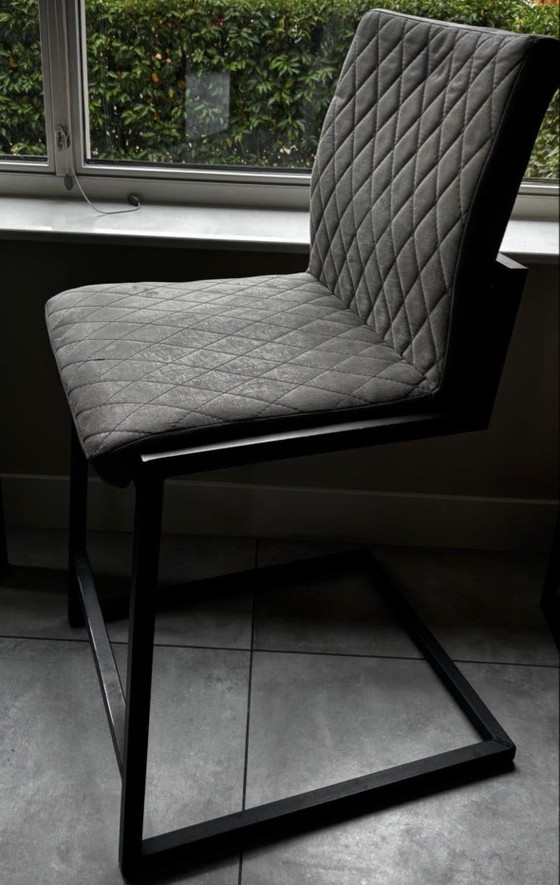 2 taburetes de bar grises – Metal, Textile (photo 3 of 7)