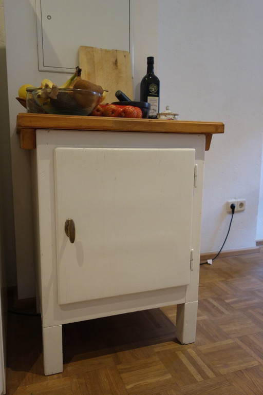 Vollholz Schrank Küchenschrank Vintage Eisschrank