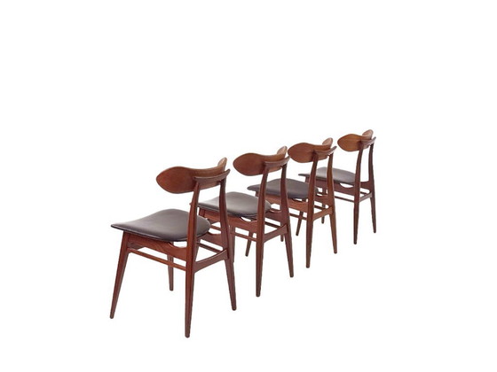 Image 1 of Louis van Teeffelen ‘Kastrup’ eetkamerstoelen voor Wébé – set van 4