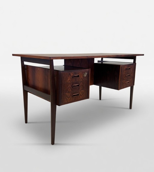Rosewood 'Floating' Desk By Gunnar Nielsen For Tibergaard, 1960s.