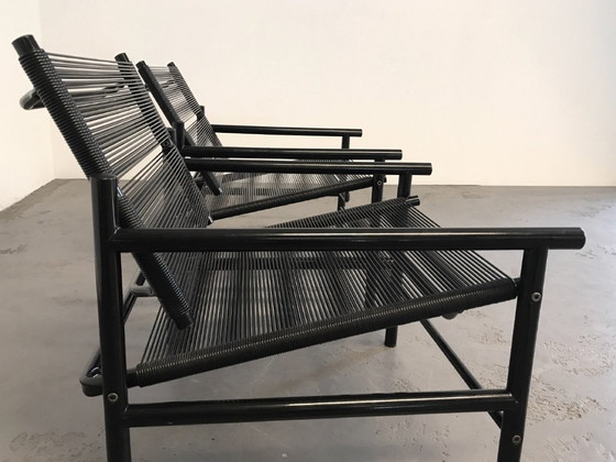 Twee Fly Line loungestoelen, G. Belotti voor CMP Padova – Stoelen / fauteuils, Metal, Plastic (photo 4 of 11)