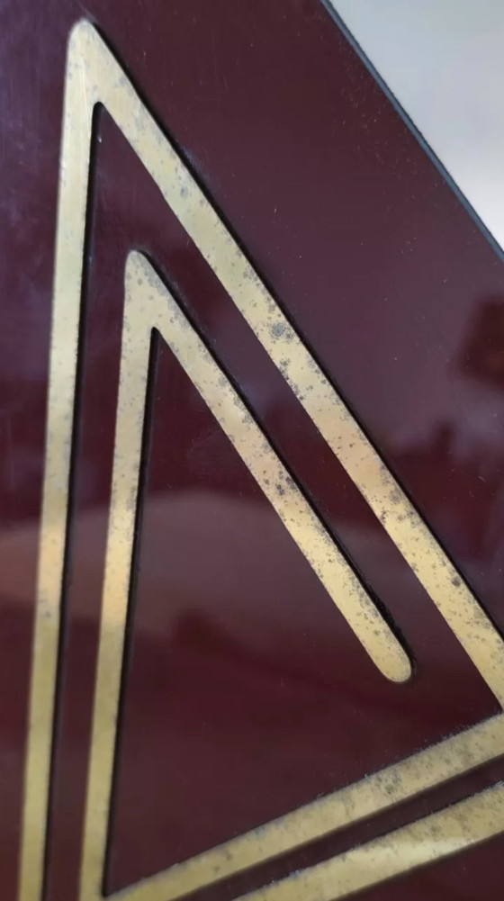 Image 1 of Miroir couleur lie de vin, années 80, attribué à Lancel