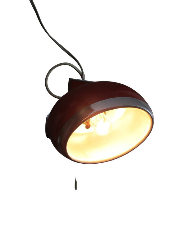 Image 1 of Reggiani vintage red 'eyeball' wall lamp
