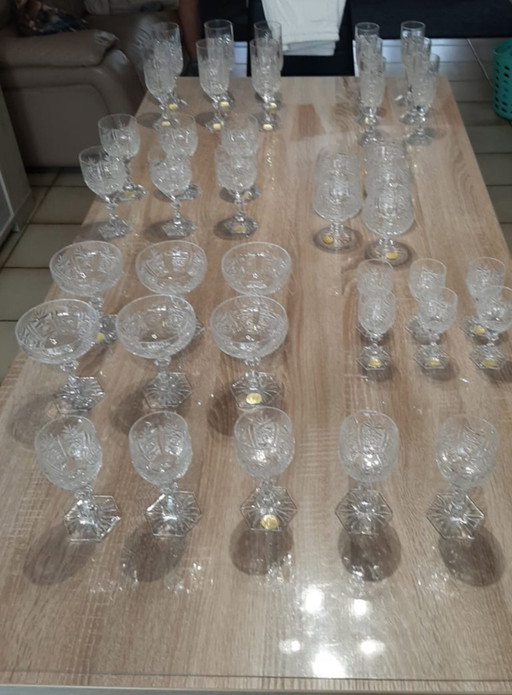 Service de table exclusif de 40 pièces en verre Riedel Austria vintage – cristal au plomb à 24 % (PbO)