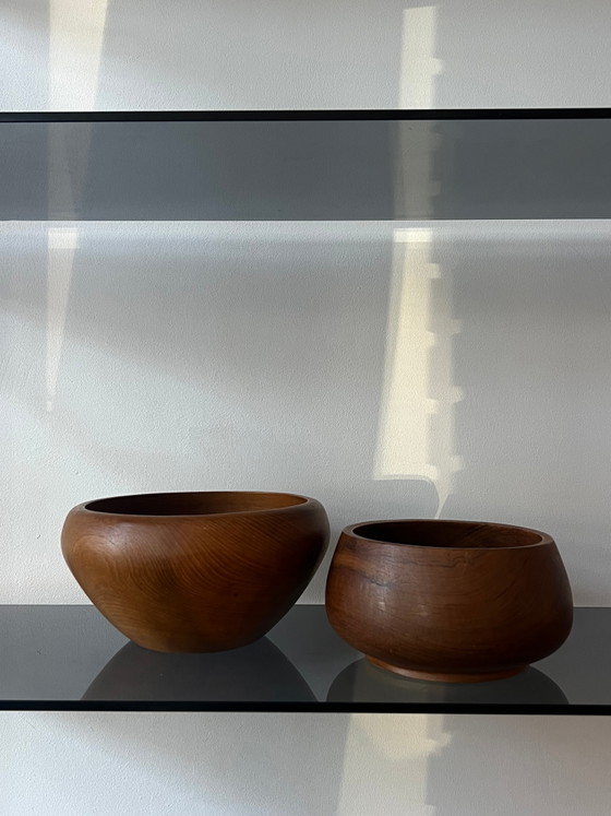 Vintage large teak wooden bowl – Mid Century Modern (photo 3 of 4)