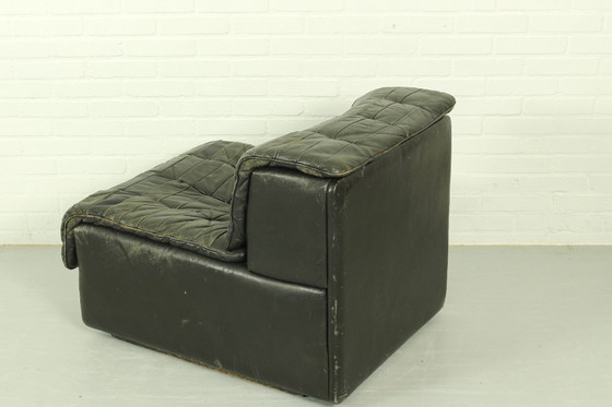 Image 1 of De Sede DS-11 Modular Lounge Set – Black Leather, 1970s Swiss Design