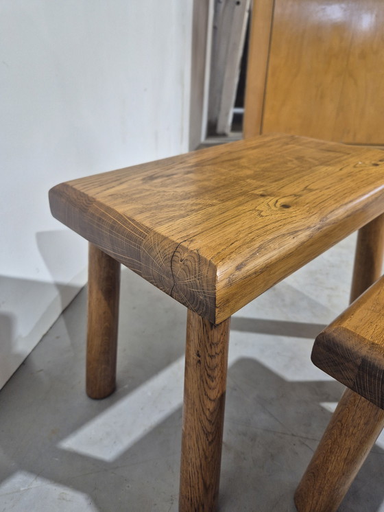 Image 1 of Setje brutalist japandi stijl bijzettafeltjes vintage.