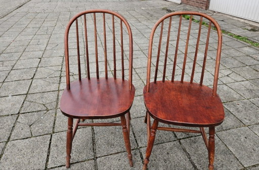 Set van 2 vintage Windsor spijlenstoelen - jaren '60