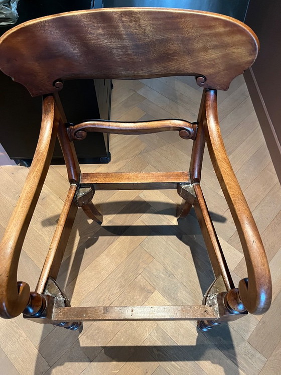 Antieke Regency Style Desk Chair – Dining chairs, Textile, Wood (photo 8 of 8)