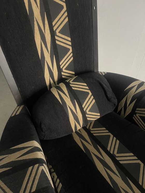 Sillón de respaldo alto Giorgetti Galaxy ‘Peggy’ – Umberto Asnago – Sillones, Textile, Wood (photo 4 of 5)