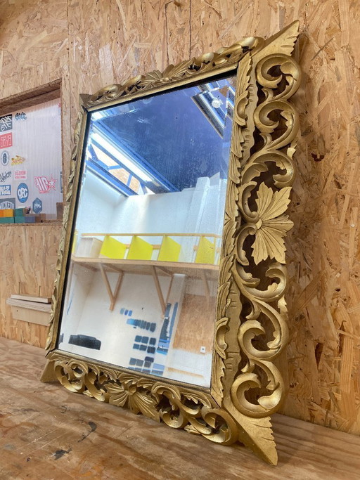 Gilded Wooden Mirror, 19th Century, 80cm x 100cm