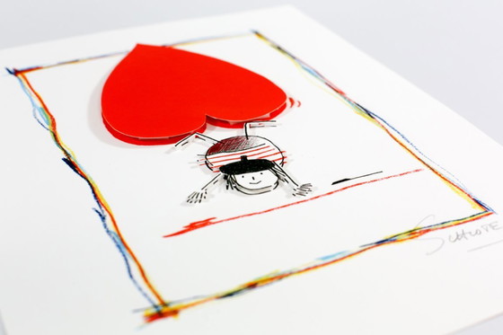 Image 1 of Schlote, Wilhelm - Rouge et noir - 3D construction - signed by hand