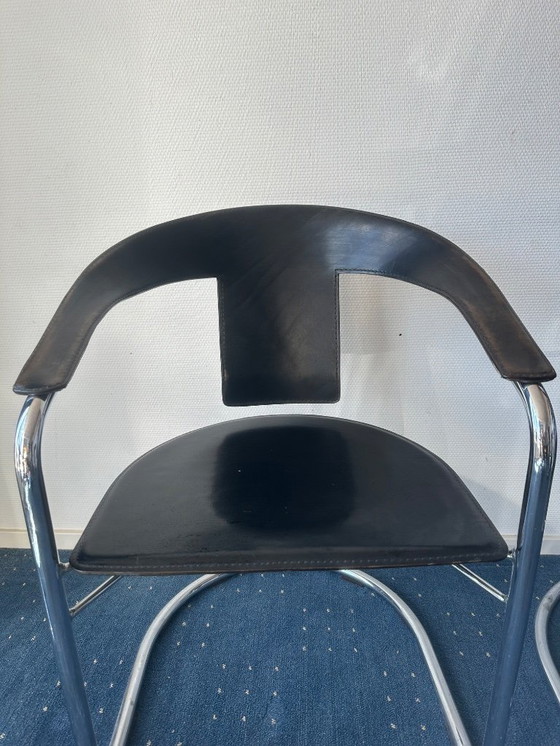 Image 1 of Designer chairs – A. Rizzatto – set of 4 – chrome & black