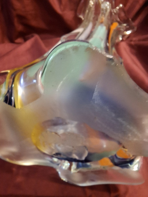 Image 1 of Vintage XXL 38cm "Rhapsody" Art Glass Vase by František Zemek - Flawless Top