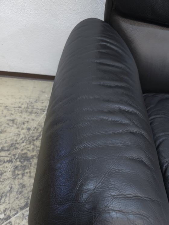 Image 1 of De Sede ds 2011 Black Two-Seater Designer Sofa Leather Sofa Couch desede